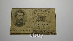 $. 05 1862 Boston Massachusetts Obsolete Currency Bank Note Bill! Atwood's Oyster