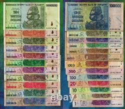 1 10 Trillion Dollars 2008 Currency Set of 24 Banknotes 50 Billion 100 Million