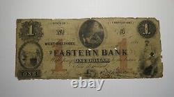 $1 1852 West Killingly Connecticut CT Obsolete Currency Bank Note Bill! Eastern