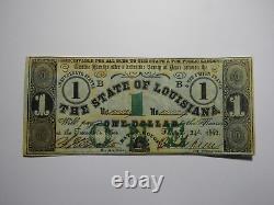 $1 1862 Baton Rouge Louisiana Obsolete Currency Bank Note Bill State of LA UNC+