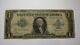 $1 1923 Silver Certificate Large Bank Note Bill Blue Seal Gutter Fold Error