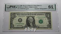 $1 1995 Repeater Serial Number Federal Reserve Currency Bank Note Bill PMG UNC64