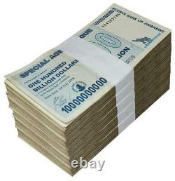 1/2 BRICK 100 Billion Agro Cheque Zimbabwe 2008 Circulated Fine X500pcs DISCOUNT