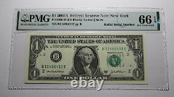 $1 2003 Radar Serial Number Federal Reserve Currency Bank Note Bill PMG UNC66EPQ