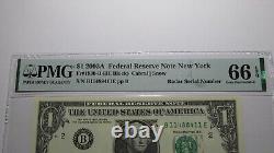 $1 2003 Radar Serial Number Federal Reserve Currency Bank Note Bill PMG UNC66EPQ