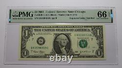 $1 2003 Repeater Serial Number Federal Reserve Currency Bank Note Bill UNC66EPQ
