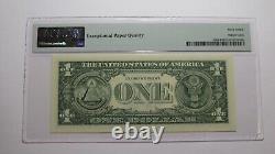 $1 2017A Near Solid Serial Number Federal Reserve Bank Note Bill UNC67 PMG 44444