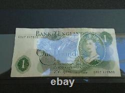 £1 Bank Note Forde E01y 117533 Be74b Vf+