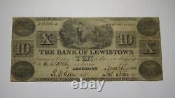 $10 1844 Lewistown Pennsylvania PA Obsolete Currency Bank Note Bill Bank of LT