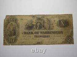 $10 1851 Washington North Carolina Obsolete Currency Bank Note Bill Bank of Wash