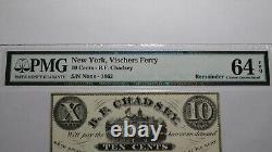 $. 10 1862 Vischers Ferry New York NY Obsolete Currency Bank Note Bill! UNC64 PMG