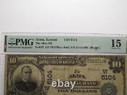 $10 1902 Alma Kansas KS National Currency Bank Note Bill Charter #5104 F15 PMG