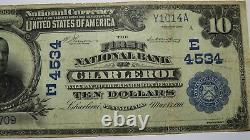 $10 1902 Charleroi Pennsylvania National Currency Bank Note Bill Ch. #4534 RARE