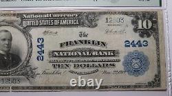 $10 1902 Franklin New Hampshire NH National Currency Bank Note Bill #2443 VF20