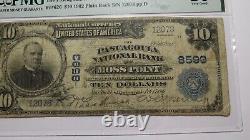 $10 1902 Moss Point Mississippi National Currency Bank Note Bill Ch. #8593 PMG
