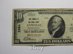 $10 1929 Annville Pennsylvania PA National Currency Bank Note Bill Ch #2384 FINE