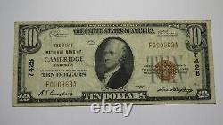 $10 1929 Cambridge Minnesota MN National Currency Bank Note Bill Ch. #7428 FINE