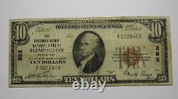 $10 1929 Flemington New Jersey NJ National Currency Bank Note Bill Ch. #892 FINE