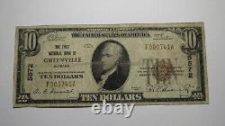 $10 1929 Greenville Alabama AL National Currency Bank Note Bill! Ch. #5572 RARE