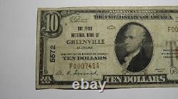 $10 1929 Greenville Alabama AL National Currency Bank Note Bill! Ch. #5572 RARE