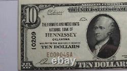 $10 1929 Hennessey Oklahoma OK National Currency Bank Note Bill #10209 VF35 PMG
