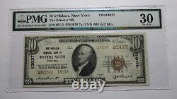 $10 1929 Interlaken New York NY National Currency Bank Note Bill! Ch #13037 VF30
