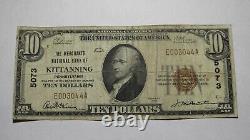 $10 1929 Kittanning Pennsylvania PA National Currency Bank Note Bill #5073 FINE