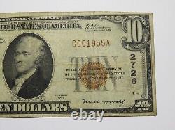 $10 1929 Newport Kentucky KY National Currency Bank Note Bill Charter #2726 Fine