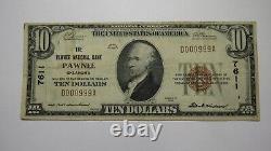 $10 1929 Pawnee Oklahoma National Currency Bank Note Bill Ch #7611 #999 Serial #