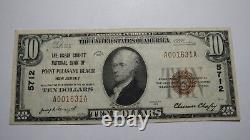 $10 1929 Point Pleasant Beach New Jersey NJ National Currency Bank Note Bill Pt