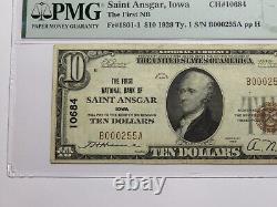 $10 1929 Saint Ansgar Iowa National Currency Bank Note Bill #10684 VF30 PMG St