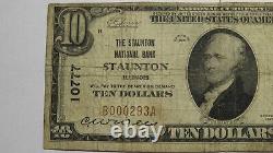 $10 1929 Staunton Illinois IL National Currency Bank Note Bill Ch. #10777 RARE
