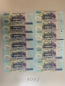 10 MILLION Vietnamese DONG. 20 x 500000 Vnd Cir Banknotes. 20 Vietnam Notes Z