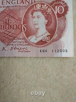 10 Shilling K64 Last Run Banknote O'Brien Ten Bob