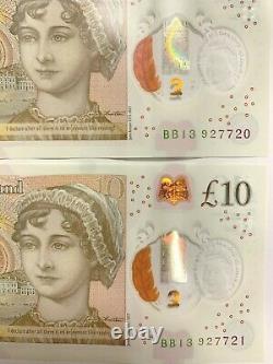 £10 Ten Pound Notes Misprint Writing Printing Errors Very Rare New Uncirculated