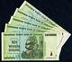 10 Trillion Dollars Zimbabwe x 5 Banknotes 5PCS AA 2008 Currency = 50 Trillion