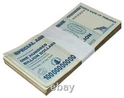 100 Billion Agro Cheque Zimbabwe 2008 Circulated Fine X50pcs