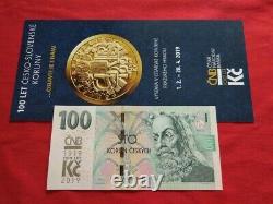 100 Korun 2019 Banknote UNC COMMEMORATIVE OVERPRINT RAR Kronen Crown