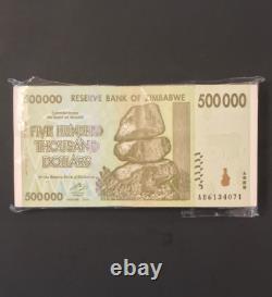 100 pcs x 500,000 Dollar Zimbabwe VF-XF 2008 Banknotes (Full Bundle)
