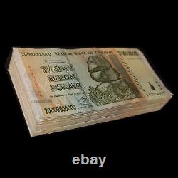 100 x 20 Billion Zimbabwe Dollars Banknotes, Bundle 100PCS, AA AB 2008 Authentic