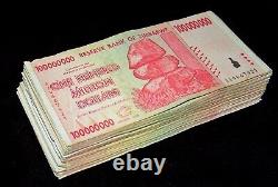 100 x Zimbabwe 100 Million Dollar banknotes-2008/AA-currency bundle