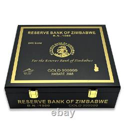 100pc/box Zimbabwe ONE Centillion Container Certificate Scroll with 30 Gold Bars