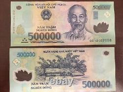 10m 500,000 Vietnamese Dong (20x 500,000 genuine, polymer, circulated bank note)