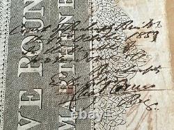1830 £5 Carmarthen Banknote No761 signed John Walters