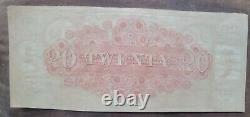 1840s $20 DOLLAR BILL NEW ORLEANS CANAL BANK NOTE PAPER MONEY UNC UNISSUED