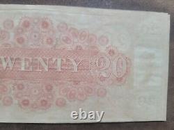 1840s $20 DOLLAR BILL NEW ORLEANS CANAL BANK NOTE PAPER MONEY UNC UNISSUED