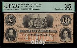 1850's $10 Obsolete Clarksville, Tennessee PMG 35 Comment Bank of America