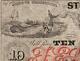 1850s 60s $10 STONINGTON CONNECTICUT WHALING BANKNOTE LARGE CURRENCY PAPER MONEY