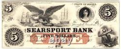 1860's $5 SEARSPORT BANK, MAINE SEARSPORT- PCGS 66 PPQ- WOW GORGEOUS NOTE
