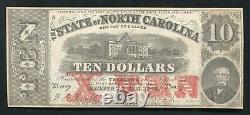 1863 $10 The State Of North Carolina Raleigh, Nc Obsolete Currency Note